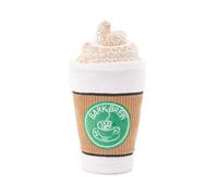 Barkbox BARK - Taza de café de peluche para perro, diseño de capuchino chirriante, marrón y blanco