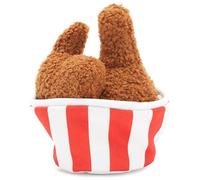 Barkbox - Juguete Interactivo de Peluche 2 en 1 para Perros, Juguete para rasgar y revelar para Perros y Cachorros, Juguetes estimulantes y con Sonido para Mascotas, Bucket o' Fried Licken, diseño de