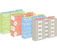 BARKER CREEK Carpetas de archivos Thoughtfulness, diseños meditativos por dentro y por fuera, totalmente reversibles, carpetas tamaño carta, paquete de 12 - 3 de cada uno de los 4 diseños, pestañas de