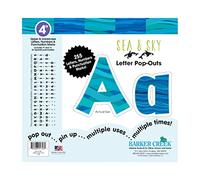 BARKER CREEK Letras emergentes, mar y cielo de 4 pulgadas, letras de diseño multicolor para tablones de anuncios, salas de descanso, áreas de recepción, carteles, exhibiciones y mucho más. 4 pulgadas,