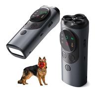 BarkGuard Pro - Herramienta profesional de entrenamiento para perros con 3 emisores sónicos de alcance ultra largo - Dispositivo disuasorio de ladridos de perro, dispositivo antiladridos con linterna