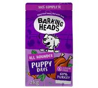 Barking Heads Alimento seco Completo para Perros, 2 kg, All Hounder Puppy Days Turkey, Natural, sin Cereales, hipoalergénico para una digestión y Desarrollo sensibles, Aprobado por Veterinarios