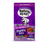 Barking Heads Comida Seca para Cachorros - Puppy Days - Pollo y salmón 100% natural, sin cereales ni aromas artificiales, Ayuda a fortalecer huesos y dientes, 2 kg