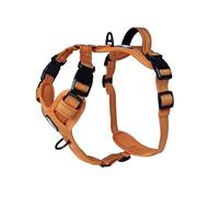 Barkridges TruFit Freedom - Arnés ajustable para perro, fácil de llevar, entrenamiento sin tirones, sin rozaduras, reflectante de seguridad, cómodo, asa, pequeño, mediano, grande (naranja papaya, S)