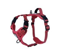 Barkridges TruFit Freedom - Arnés ajustable para perro, fácil de llevar, entrenamiento sin tirones, sin rozaduras, reflectante de seguridad, cómodo, asa, pequeño, mediano, grande (rojo, L)