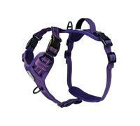Barkridges TruFit Freedom - Arnés ajustable para perro, fácil de llevar, entrenamiento sin tirones, sin rozaduras, reflectante de seguridad, cómodo, asa, pequeño, mediano, grande (morado, L)
