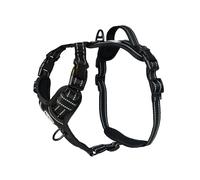 Barkridges TruFit Freedom - Arnés ajustable para perro, fácil de llevar, entrenamiento sin tirones, sin rozaduras, reflectante de seguridad, cómodo, asa, pequeño, mediano, grande (negro, L)