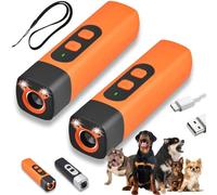 BarkShield Pro - Dispositivo antiladridos para perros, dispositivo antiladridos para perros, con pantalla HD y linterna LED, evita el mal comportamiento sin gritar ni golpear (2 unidades, naranja)