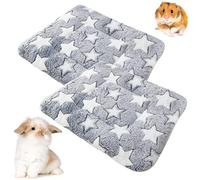 Barley Ears 2 Piezas Ropa de Cama de Felpa para Animales Pequeños, Mantas de Felpa de Invierno para Gatitos, Conejos, Chinchillas, Ardillas y Cobayas (Gris: 34 x 28 cm)