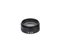 Barlow - Lente de objetivo auxiliar para cámara de microscopio de video industrial con montura C, reductor de aumento de 0,3 x 0,5 x 2 x con adaptador de rosca de 42 mm (0,5 x)