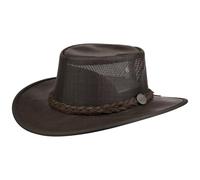 Barmah Sombrero de Piel Foldaway Cooler Hombre - Made in Australia Western con Banda Verano/Invierno Primavera Verano Otoño Invierno - L (58-59 cm) marrón