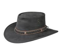 Barmah Sombrero de Piel Squashy Bronco by vacunosombrero (L (58-59 cm) - Negro)
