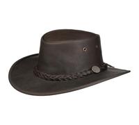 Barmah Sombrero Squashy Sundowner Kangaroo Hombre - Made in Australia Stockman Outdoor Canguro con Banda de Piel, Ribete Verano/Invierno Primavera Verano Otoño Invierno - XXL (62-63 cm) marrón