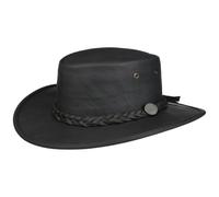 Barmah Sombrero Squashy Sundowner Kangaroo Hombre - Made in Australia Stockman Outdoor Canguro con Banda de Piel, Ribete Verano/Invierno Primavera Verano Otoño Invierno - L (58-59 cm) Negro