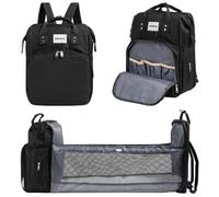 Barmøya Mochila cambiador 2 en 1 con cambiador | Mochila impermeable para pañales con soportes aislados para botellas, compartimento para portátil y mucho espacio de almacenamiento, incluye barras