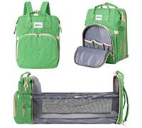 Barmøya Mochila cambiador 2 en 1 con cambiador | Mochila impermeable para pañales con soportes aislados para botellas, compartimento para portátil y mucho espacio de almacenamiento, incluye barras