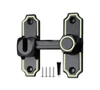 Barn Door Lock, Sliding Latch and Catch, Heavy Duty Gate Hardware, Secure Vintage Black Finish, 4,45 x 2,36 x 1,26 pulgadas, for Wine Cabinet, Pet Cage, Bathroom, Garden, Fitting Room