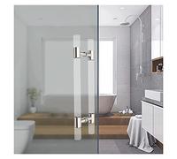 Barn Door Pull Handle, 24 32 39 47 Inch Clear Entry Door Handle, Double Side Mounted H Shape Push Pull Bar Handles for Home/Office Glass Doors, Complete Kits(Silver,100cm/39.4in)
