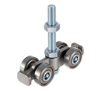 Barn Door Track Roller - Heavy Duty 4 Wheel Trolley | Metal Sliding Door Hardware for Residential Commercial Bedrooms Garages Farms Warehouses Gates Smooth Movement