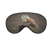 Barn Owl Perches on A Fence Sleeping Blindfold Mask Cute Eye Shade Cover con correa ajustable para mujeres y hombres Night