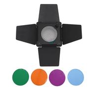 Barndoor con Rejilla, 4 filtros de Gel de Colores, 4 Hojas de barndoor, para Mini Bowens Mount Video Light Standard Reflector.