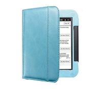 Barnes and Noble Nook Simple Touch Smart Magnetic Absorber Sleep eBook Funda de piel para eBook Nook 2 (modelo: BNRV300)/Book 3 (modelo: BN RV350) eBook Classic Funda de cuero (azul cielo)