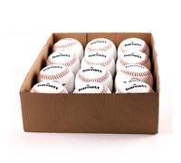 BARNETT Balón de béisbol de práctica TS-1, tamaño 9 Pulgadas, Blanco, 1 docena