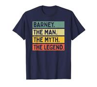 Barney The Man The Myth The Legend - Cita Personalizada Divertida Camiseta, Hombre, Azul Marino, 4XL