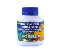 BARNIZ BRILLANTE 100ML Acrilex Acrílico Poliuretano (PU) Barniz para superficies y objetos de interiores, ideal para madera, metal, plástico