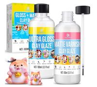 Barniz para Arcilla de Secado al Aire 200ml - Sellador Cerámico Protector Impermeable Antigrietas - Ideal para Arcilla Polimérica, Cerámica, Porcelana y Manualidades (Brillante y Mate)