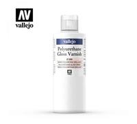 Vallejo Gloss Polyurethane Varnish 200 Ml. Barniz de Poliuretano Brillante para Aplicación con Pincel o Aerógrafo. Protección Duradera y Muy Resistente para Figuras y Maquetas