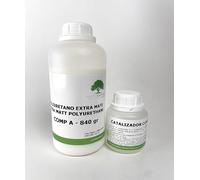 Barniz Poliuretano EXTRA MATE de 2 Componentes, Base Agua (Transparente, 1 Kg) Polyurethane Extra Mate Comp A + B (Blanco, 1 KG)