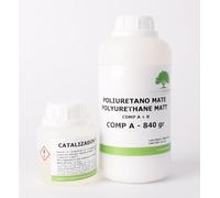 Barniz Poliuretano Mate de 2 Componentes, Base Agua (Transparente, 1 Kg)