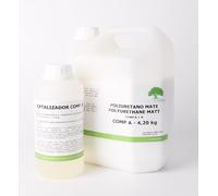 Barniz Poliuretano Mate de 2 Componentes, Base Agua (Transparente, 5 Kg)