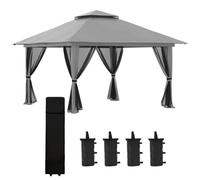Barnum Jardín Pop-up Plegable 4x4m UV50+ Mosquiteras Metal Gris Oscuro