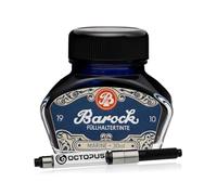 Barock 1910 Tinta de escritura para pluma estilográfica Marine con convertidor, 30 ml, azul