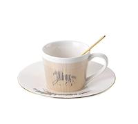 Baroflone Taza de espejo y platillos (caballo), taza de café reflectante, juegos de té para mujeres, bodas, fiestas, té de la tarde