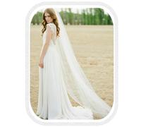 BAROGIRLBarogirl - Peineta de velo para boda o novia, diseño de velo catedral, 1 nivel, para novias, 118 pulgadas, Corte en bruto marfil, 1 uds. por paquete, 1.00[set de ]