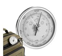 Barometer Weather Indicator - Analog Pressure Gauge, Traditional Barometric Meter with Accurate Reading, Metal Frame with Glass Cover, Measurement Tool Accessory, Weather Monitoring for Marine