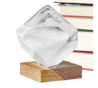 Baromètre Prédictif De Tempête - Estación Météo Cube Design Avec Socle Décoratif | Pour Bureau, Intérieur Chambre, Jardin, Femmes et Hommes, Décoration Fonctionnelle Et Élégante