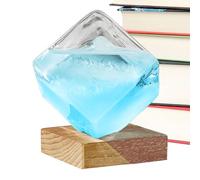 Baromètre Prédictif De Tempête - Station Météo Cube Design Avec Socle Décoratif | Pour Bureau, Intérieur, Chambre, Jardin, Femmes Et Hommes, Décoration Fonctionnelle Et Élégante