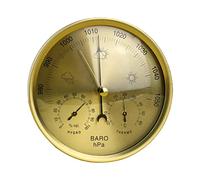 Barómetro 3 en 1 de metal de 13 cm, barómetros para el hogar con marco redondo, para uso en interiores y exteriores, termómetro higrómetro