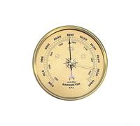 Barómetro con marco de metal para uso doméstico, reloj medidor de presión mecánico para predicción precisa del tiempo y cronometraje, no necesita batería (90 mm)