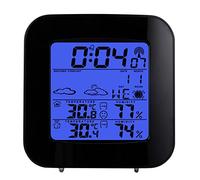Barómetro higrógrafo para interiores y exteriores con reloj retroiluminado, higrógrafo, reloj electrónico de escritorio para pronóstico del tiempo