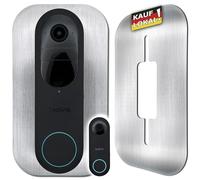 Baron Design Placa de acero inoxidable para puerta de vídeo Reolink (PoE, batería y WiFi) | Placa de timbre y cubierta para soporte de timbre | Accesorios para timbre Reolink con cámara | Exterior