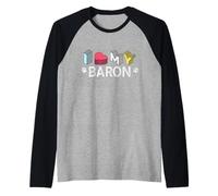 Baron Nombre de Perro Personalizado Baron Pet Lover Camiseta Manga Raglan