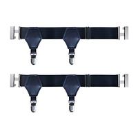 BaronHong 2 pares de ligas para calcetines para hombre, tirantes resistentes y ajustables, 2 clips, Negro, M