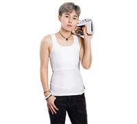 BaronHong Bamboo Charcoal Fiber Chest Binder Algodón Tank Top para Tomboy Trans Lesbianas (5XL, blanco)