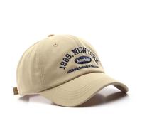BaronHong Béisbol Vintage Denim Algodón Bajo Perfil Personalizado Bordado Ajustable Gorras de Béisbol Personalizadas, beige, M
