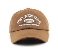 BaronHong Béisbol Vintage Denim Algodón Bajo Perfil Personalizado Bordado Ajustable Gorras de Béisbol Personalizadas, marrón, M